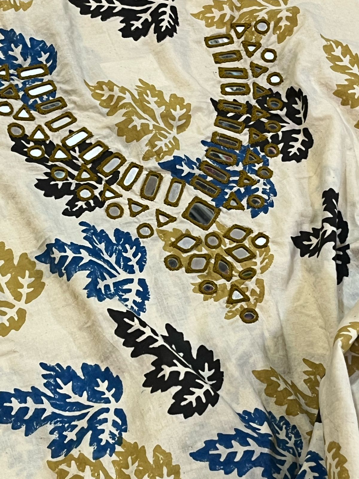 Pure Cotton Handblock Printed Kurta with Hand Real Mirror work