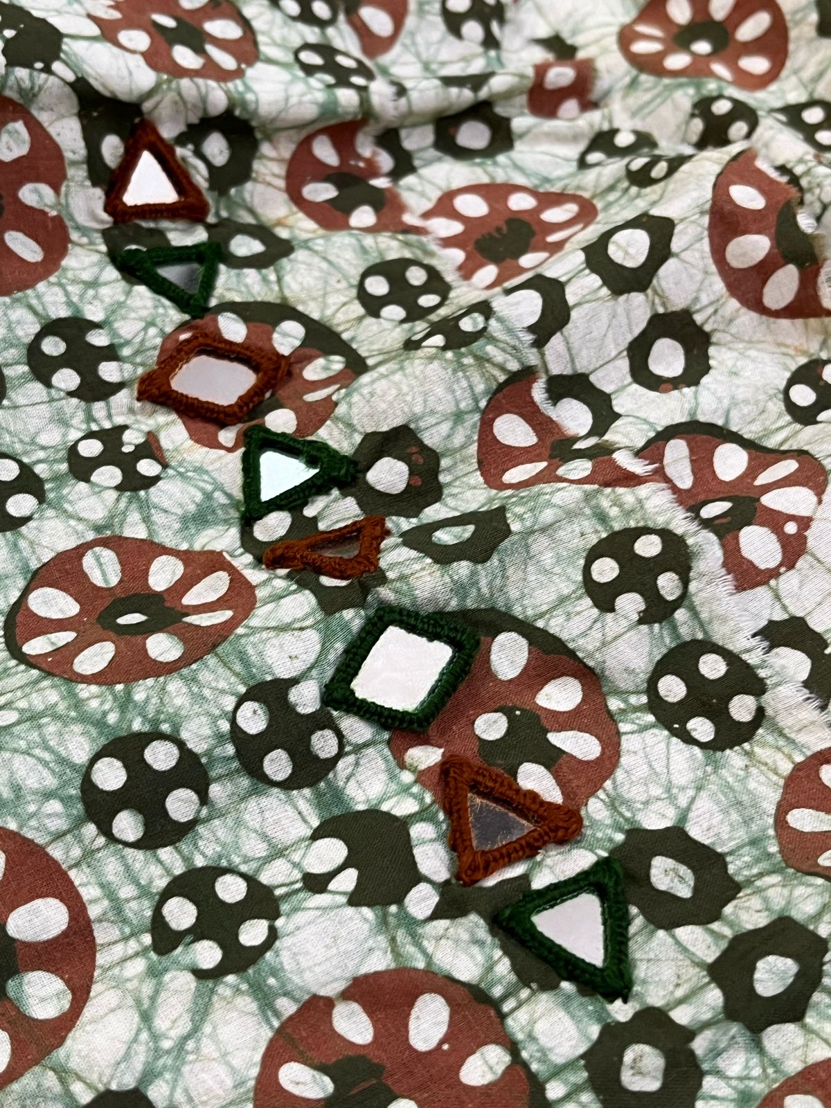 Pure Cotton Handblock Printed Kurta with Real Mirror work