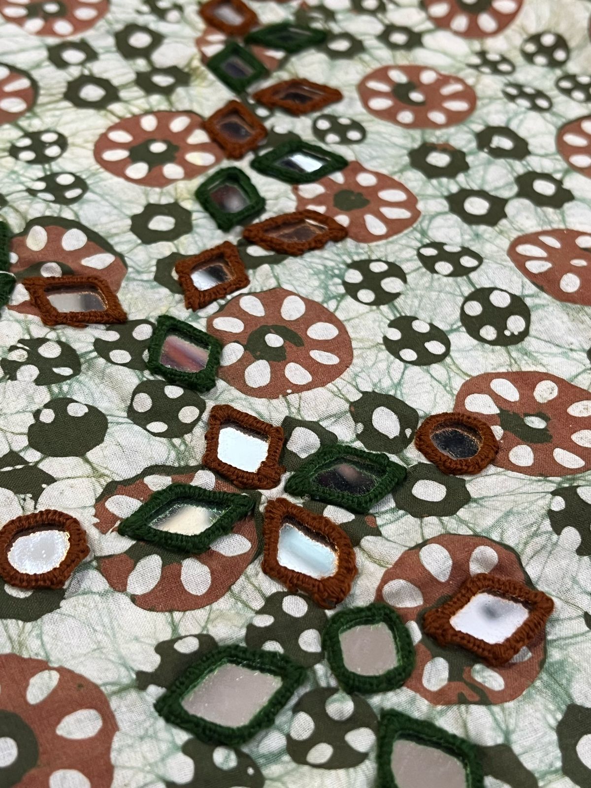 Pure Cotton Handblock Printed Kurta with Real Mirror work