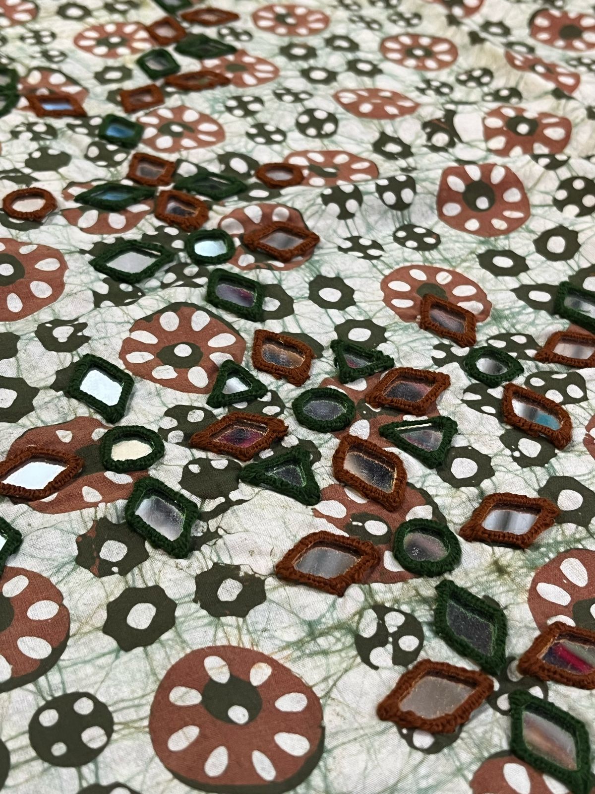 Pure Cotton Handblock Printed Kurta with Real Mirror work