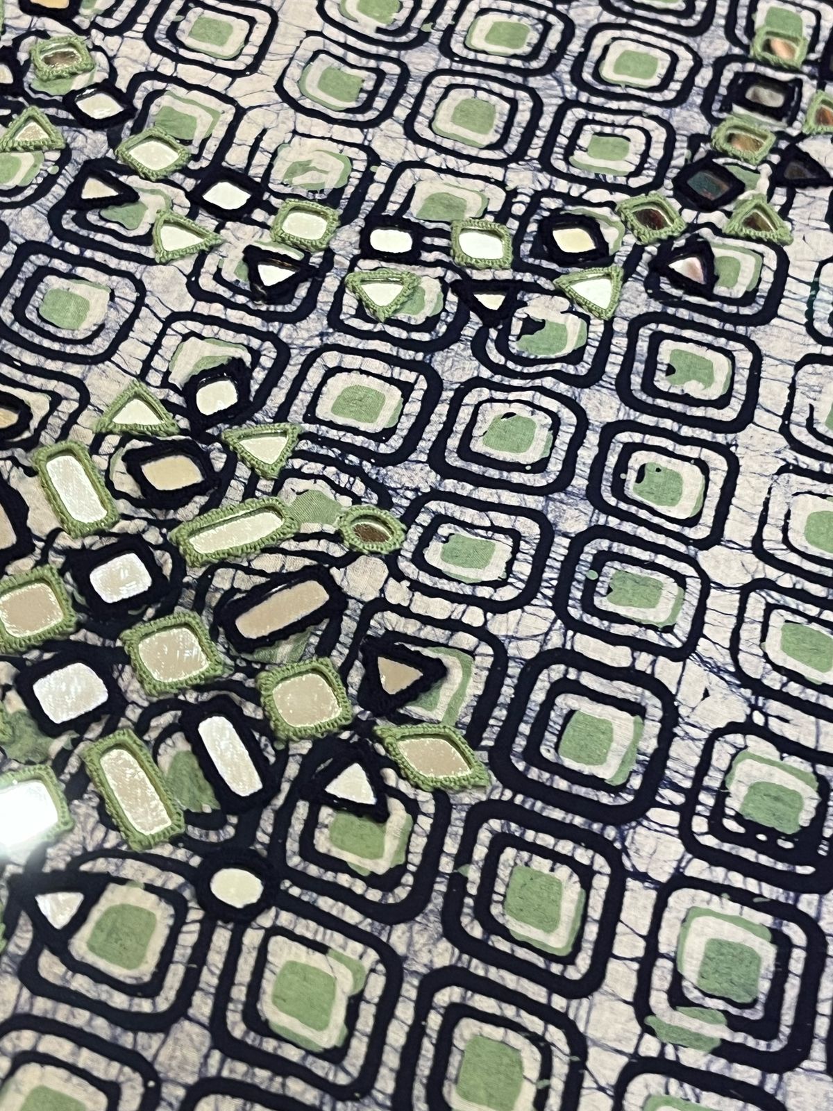 Pure Cotton Handblock Printed Kurta with Real Mirror work