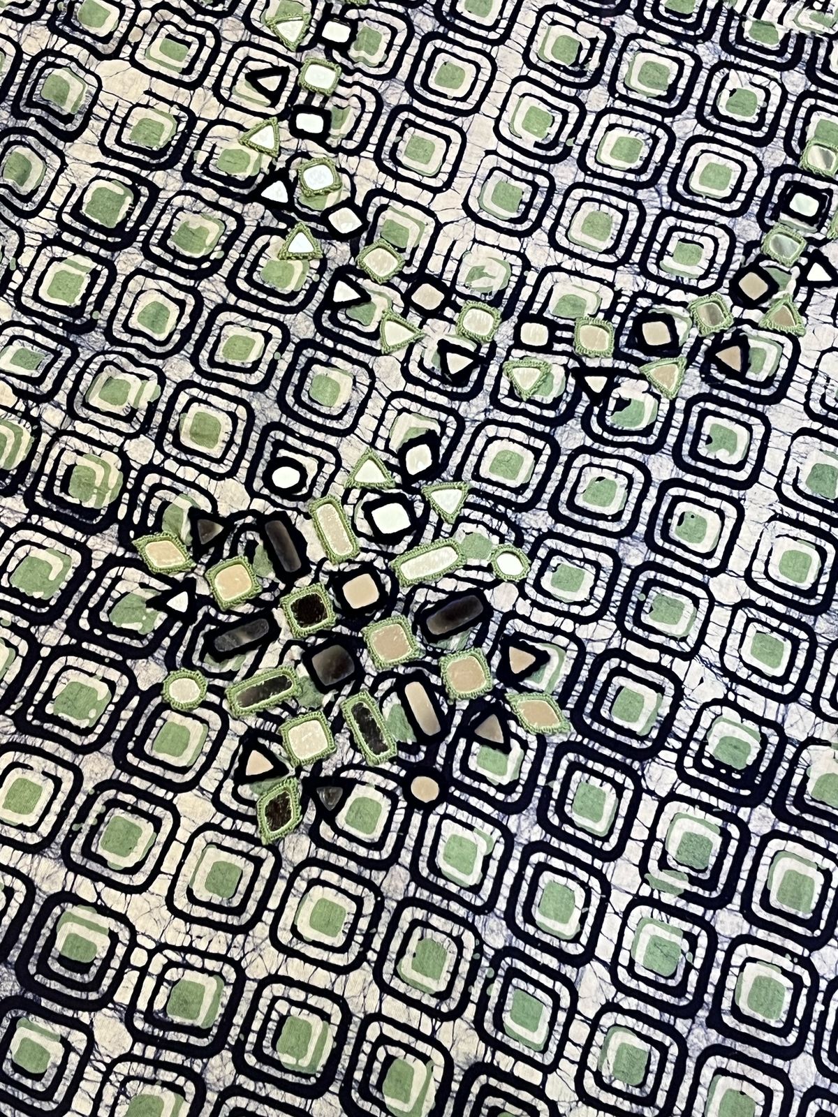 Pure Cotton Handblock Printed Kurta with Real Mirror work