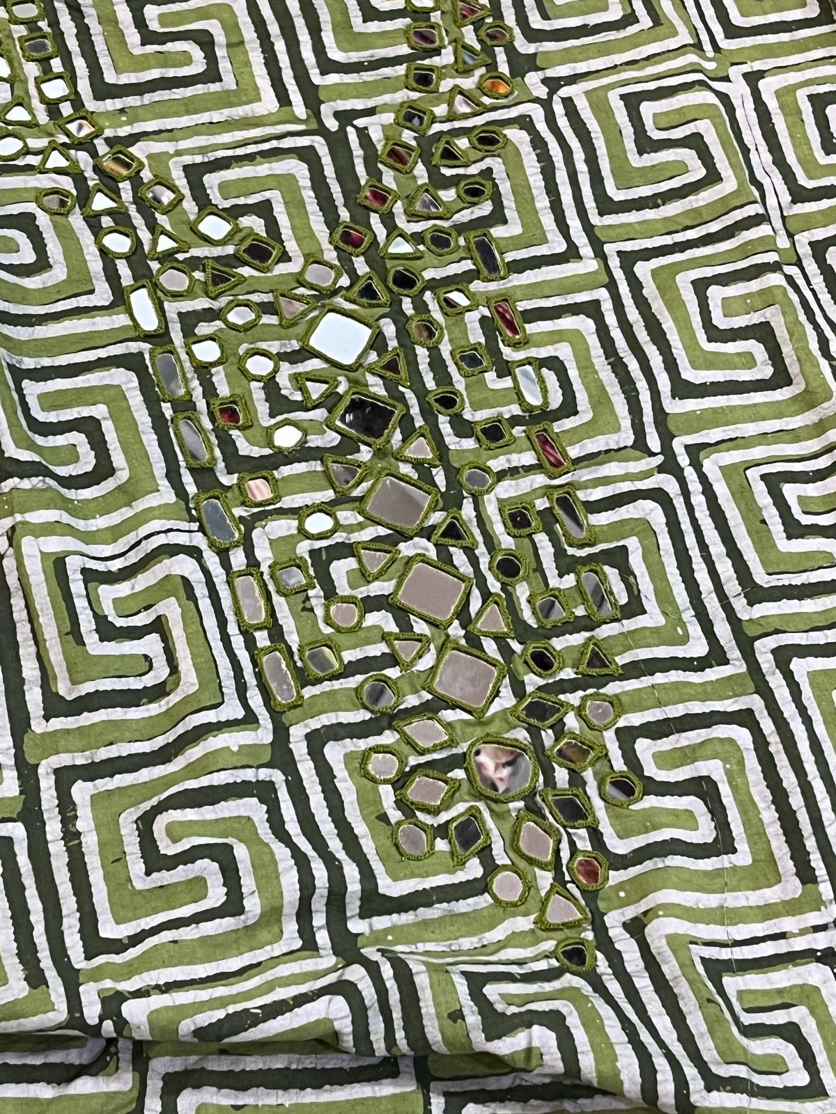 Pure Cotton Handblock Printed Kurta with Real Mirror work