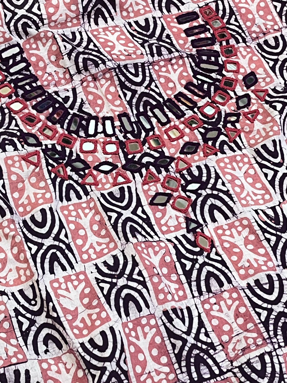 Pure Cotton Handblock Printed Kurta with Real Mirror work