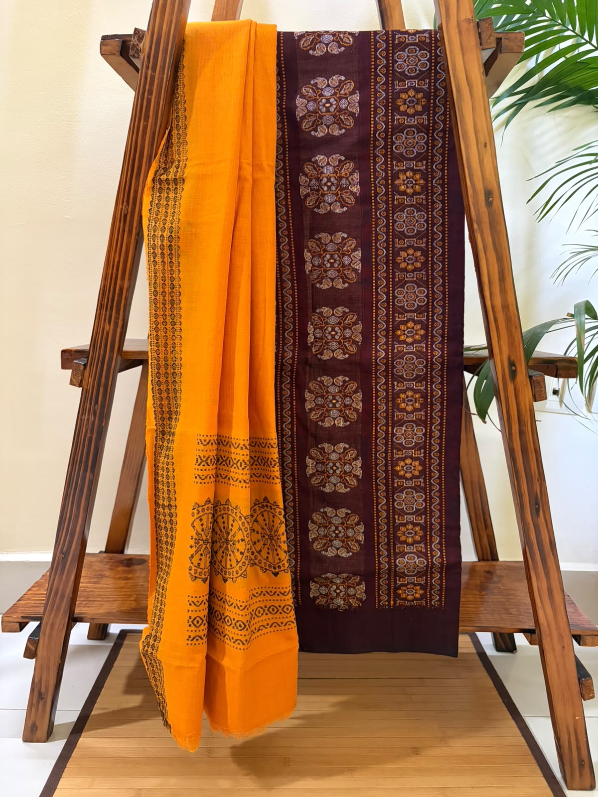 Pure Cotton Handloom Sambhalpuri 3 piece Suits - Maroon Kurta