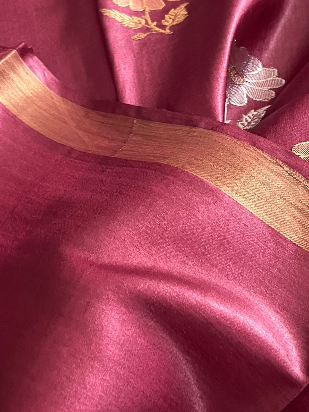Pure Kosa Silk Handwoven saree - Maroon