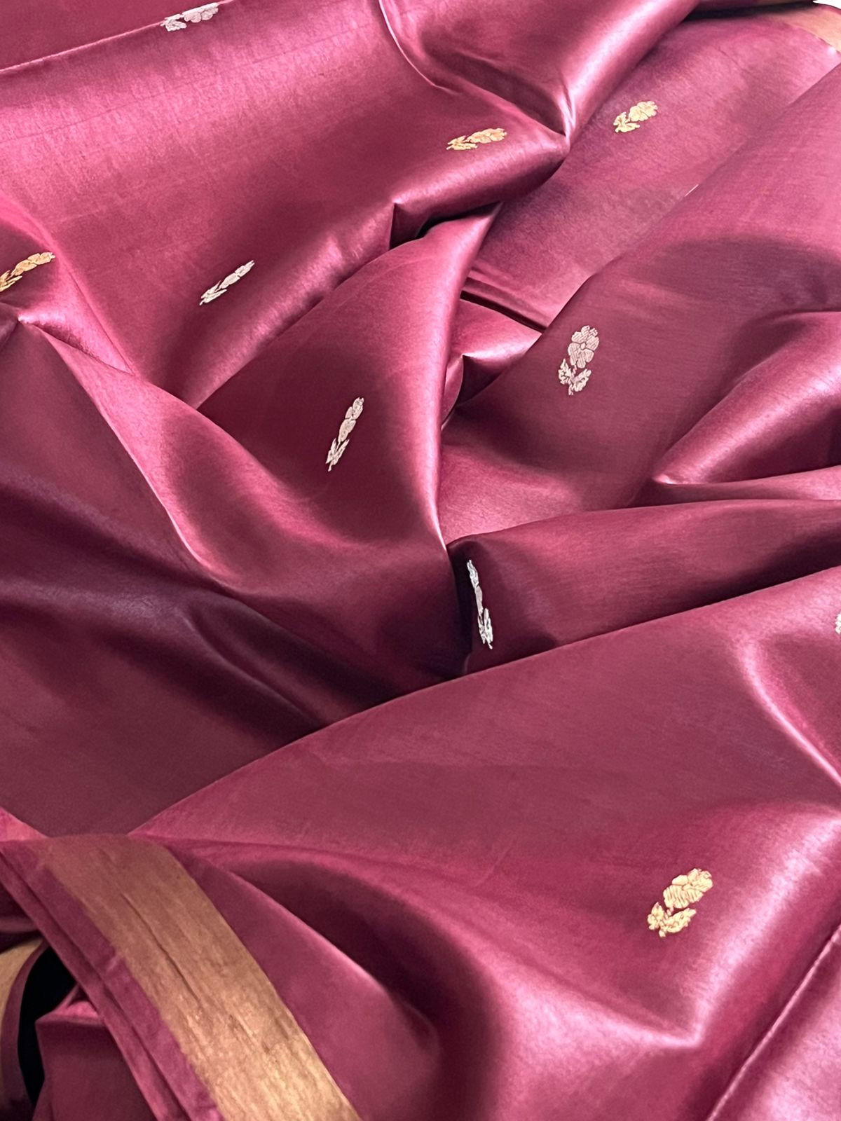 Pure Kosa Silk Handwoven saree - Maroon