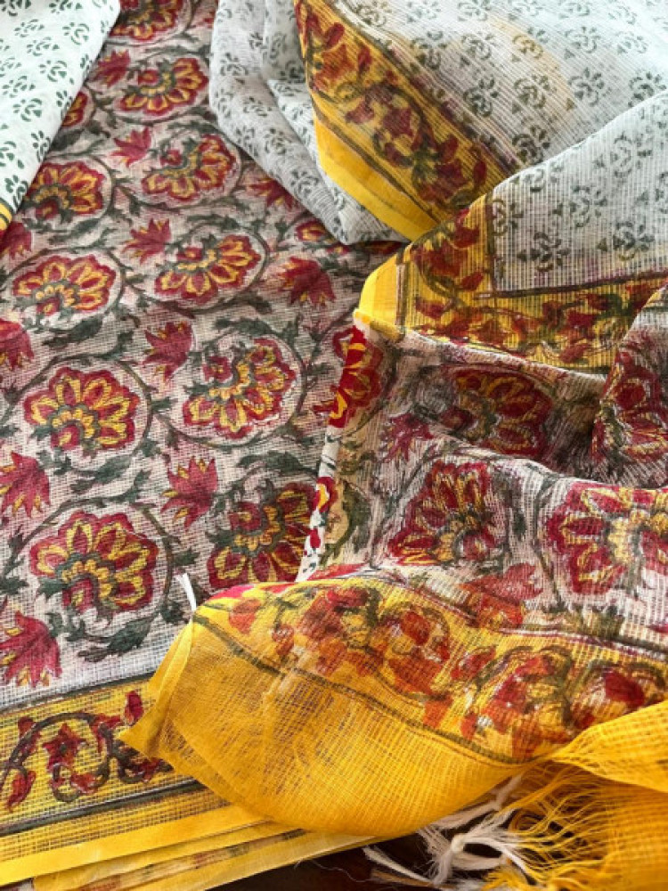 Image of Pure Kota Cotton Handblock printed Suits