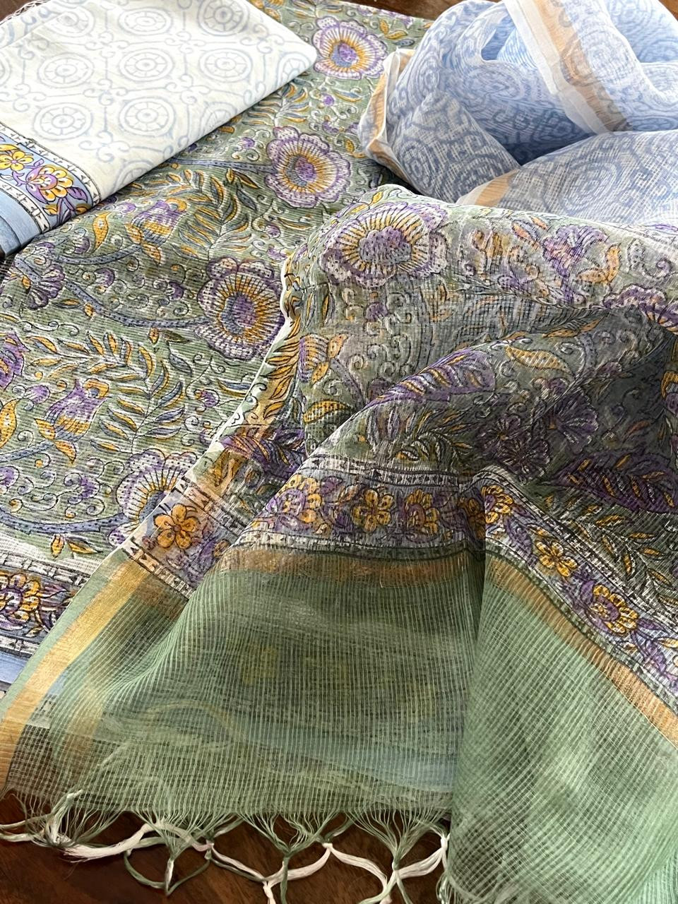 Pure Kota Cotton Handblock printed Suits