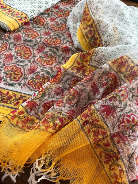Pure Kota Cotton Handblock printed Suits