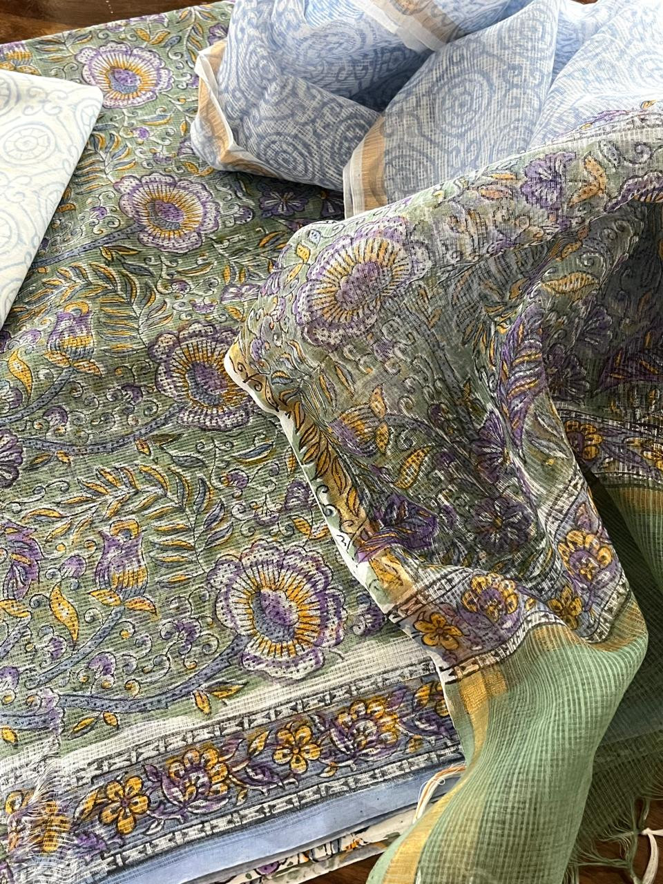 Pure Kota Cotton Handblock printed Suits