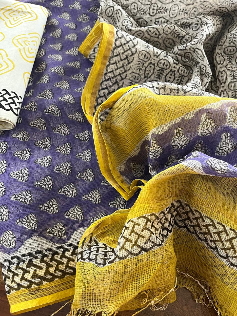 Pure Kota Cotton Handblock printed Suits