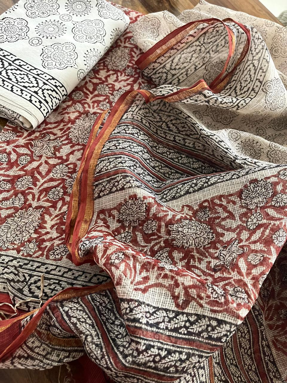 Pure Kota Cotton Handblock printed Suits