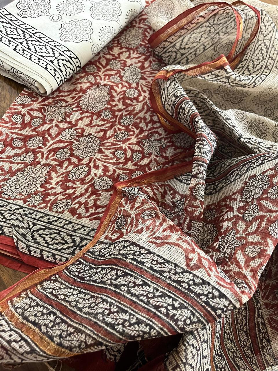 Pure Kota Cotton Handblock printed Suits