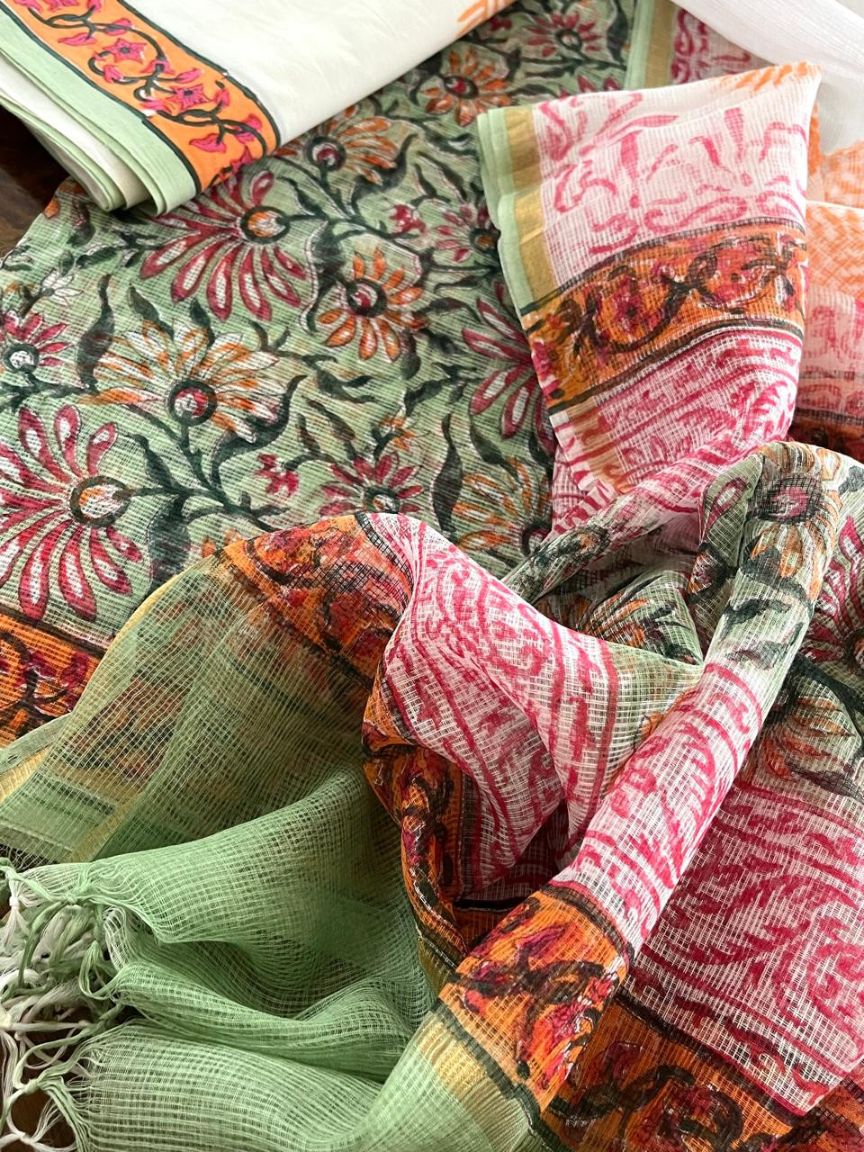 Pure Kota Cotton Handblock printed Suits