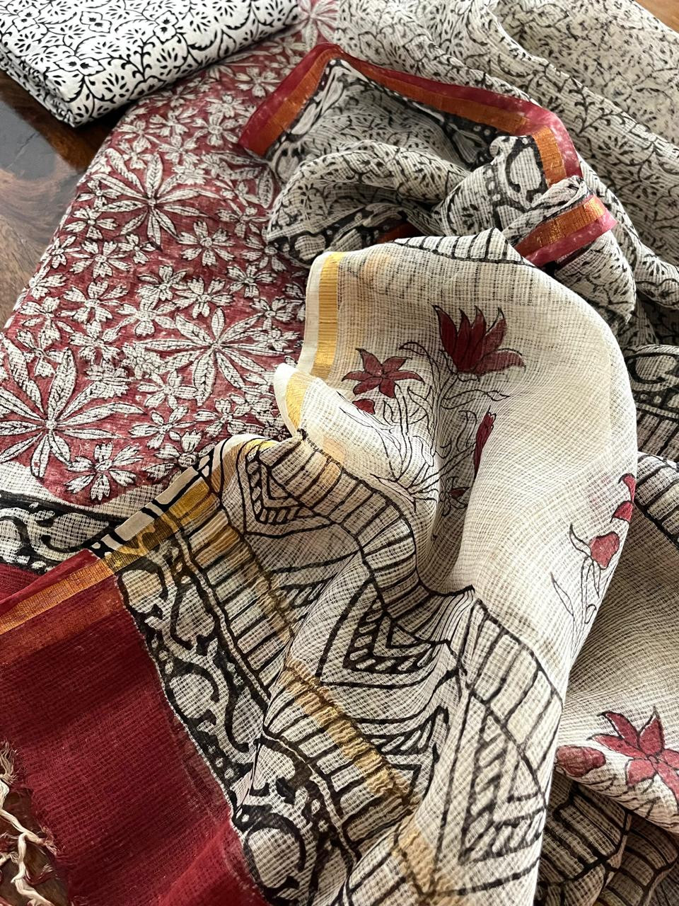 Pure Kota Cotton Handblock printed Suits