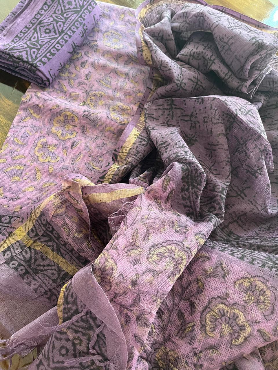 Pure Kota Cotton Handblock printed Suits