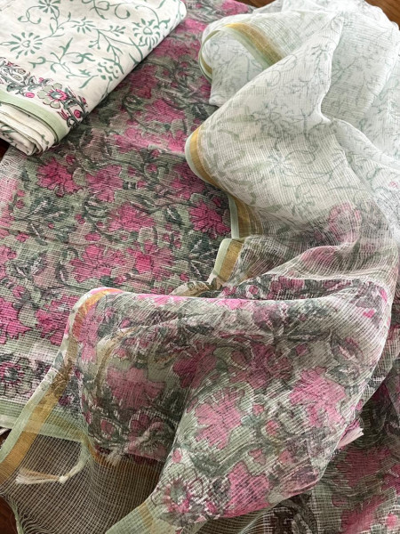 Pure Kota Cotton Handblock printed Suits