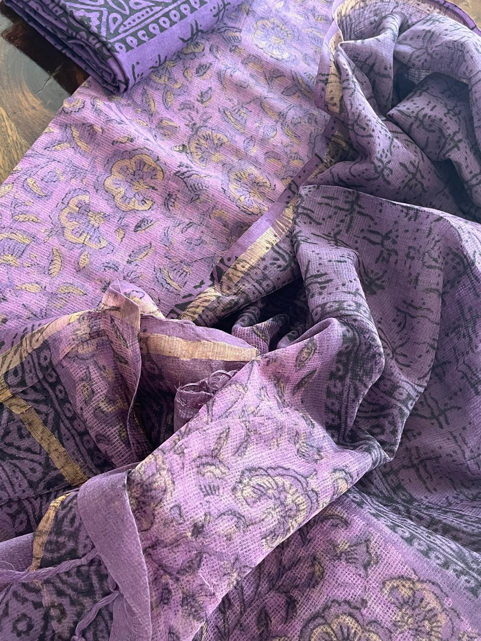 Pure Kota Cotton Handblock printed Suits