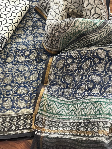 Pure Kota Cotton Handblock printed Suits