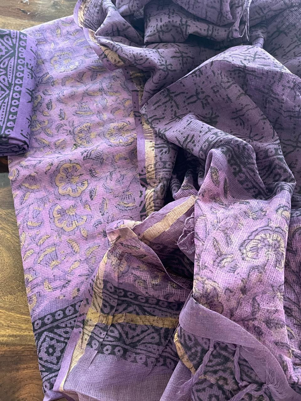 Pure Kota Cotton Handblock printed Suits