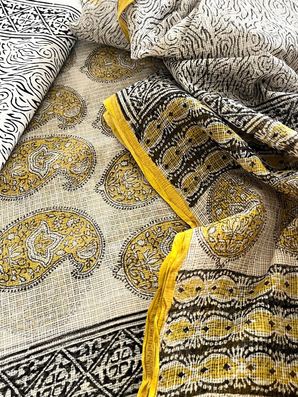 Pure Kota Cotton Handblock printed Suits