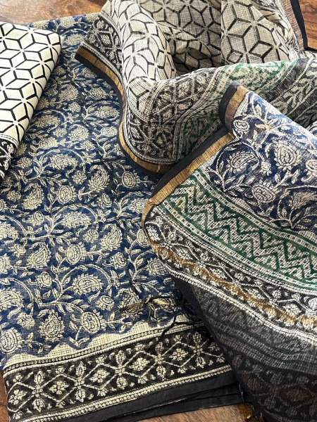 Pure Kota Cotton Handblock printed Suits