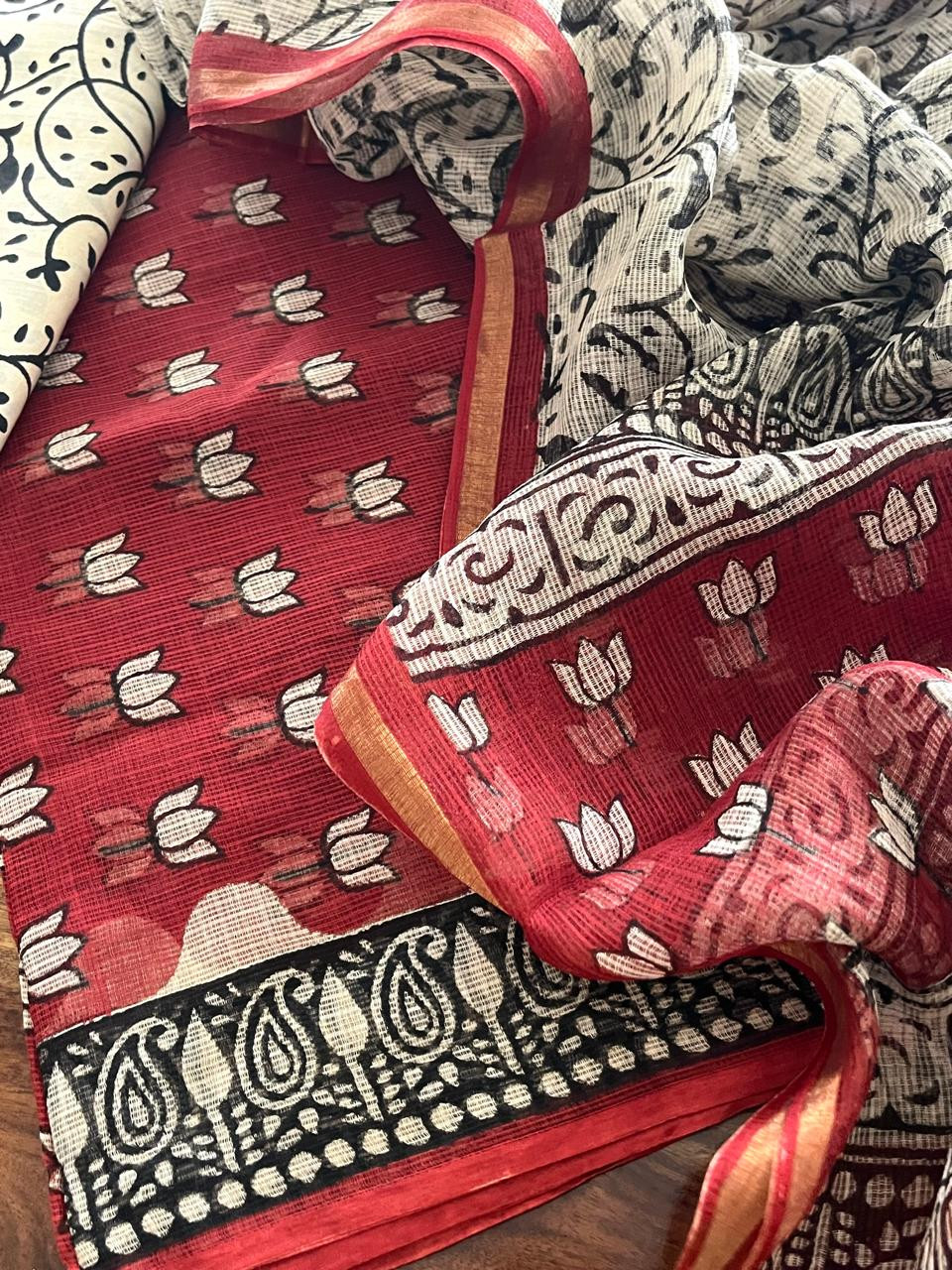 Pure Kota Cotton Handblock printed Suits