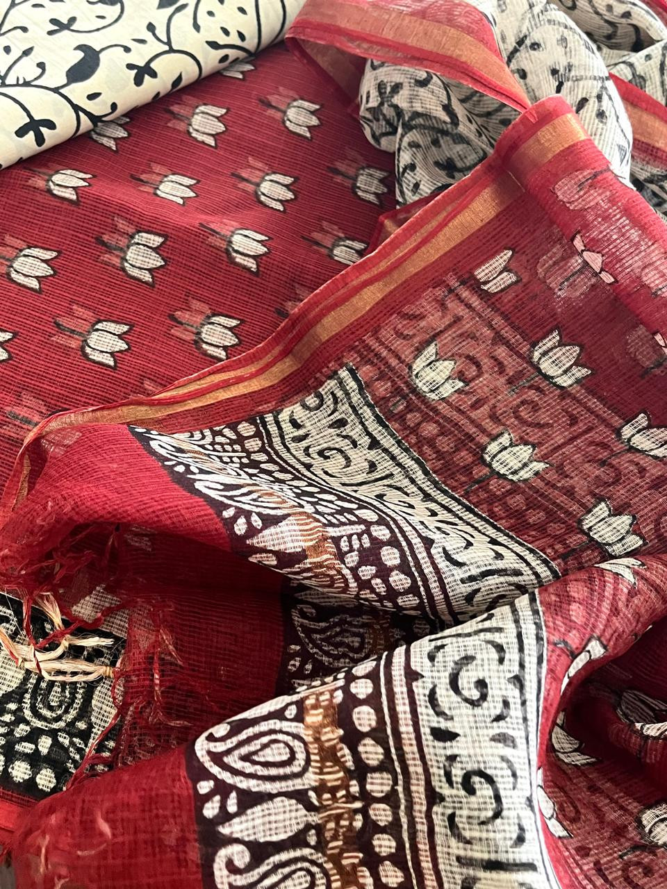 Pure Kota Cotton Handblock printed Suits
