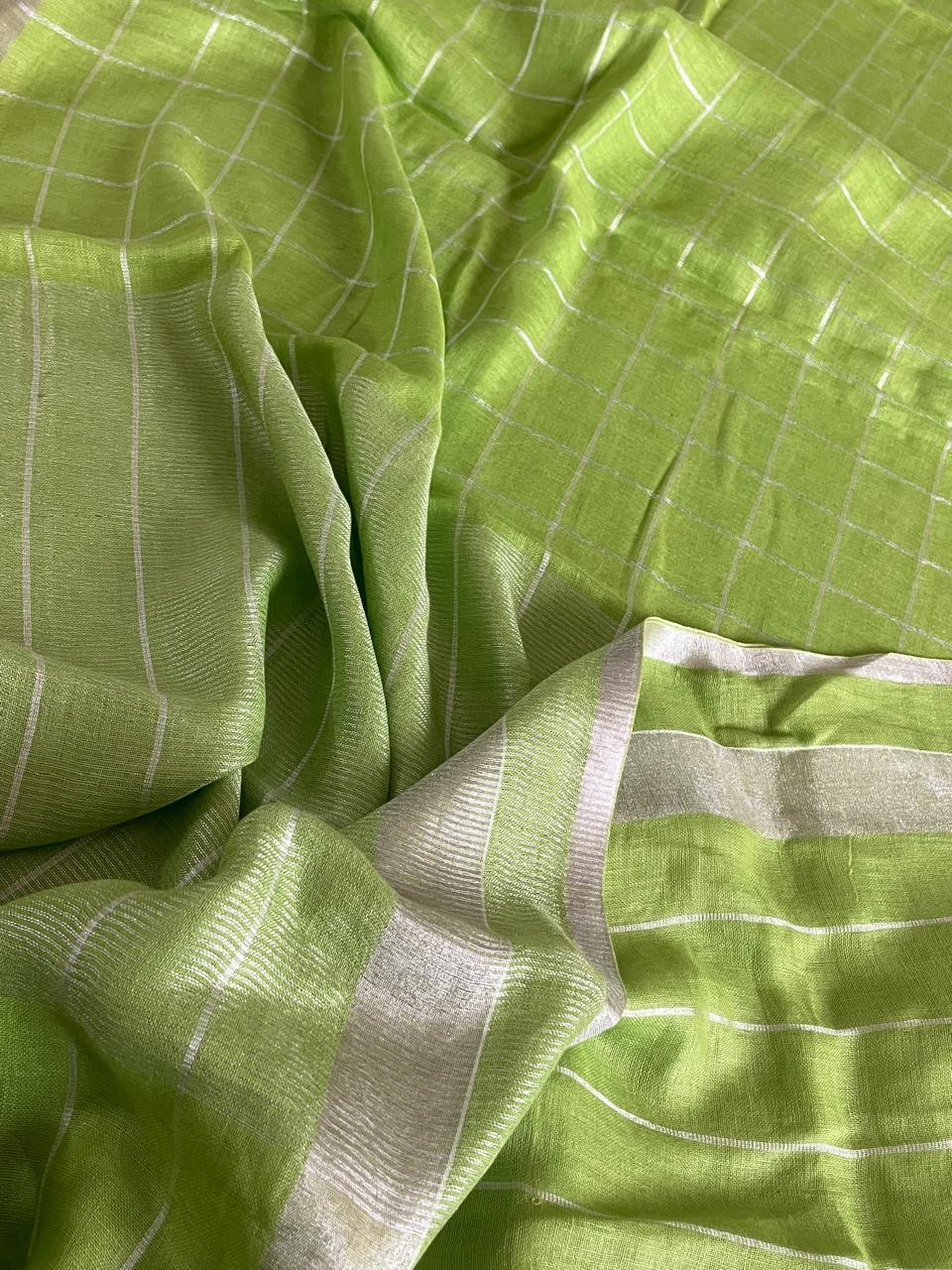 Pure Linen Saree with border