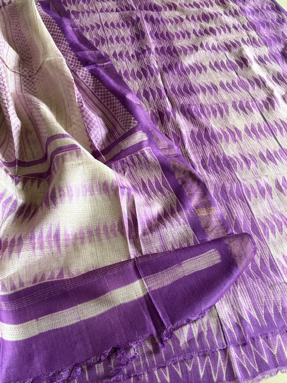 Pure Silk Nui Shibori Kurta Dupatta Set Purple
