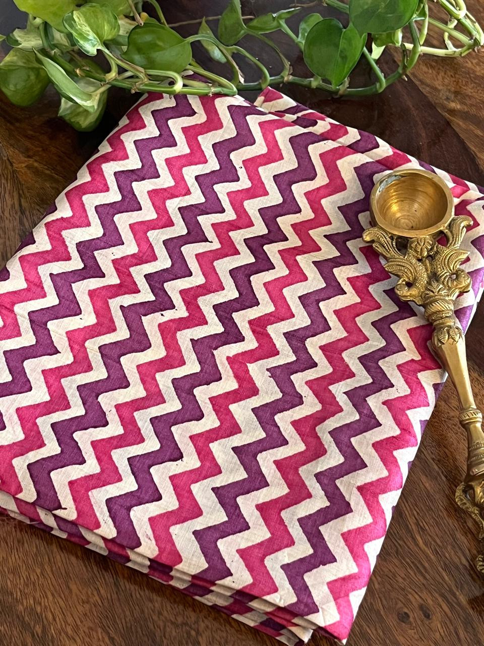 Pure Tussar Silk Printed Kurta Fabric - 25 mts - Shades of Pink