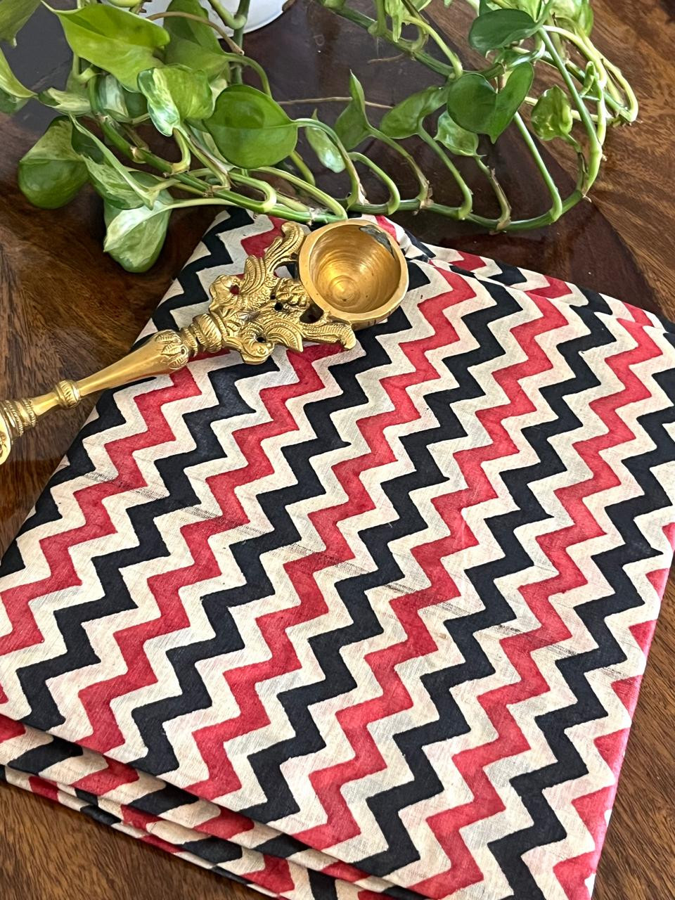 Pure Tussar Silk Printed Kurta Fabric - 25 mts - Shades of Red