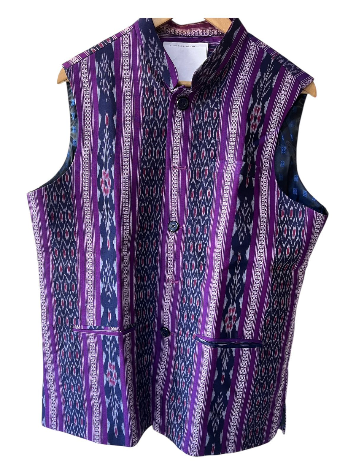 Luxury Sambalpuri Ikat Jacket - Modern Menswear - Purple