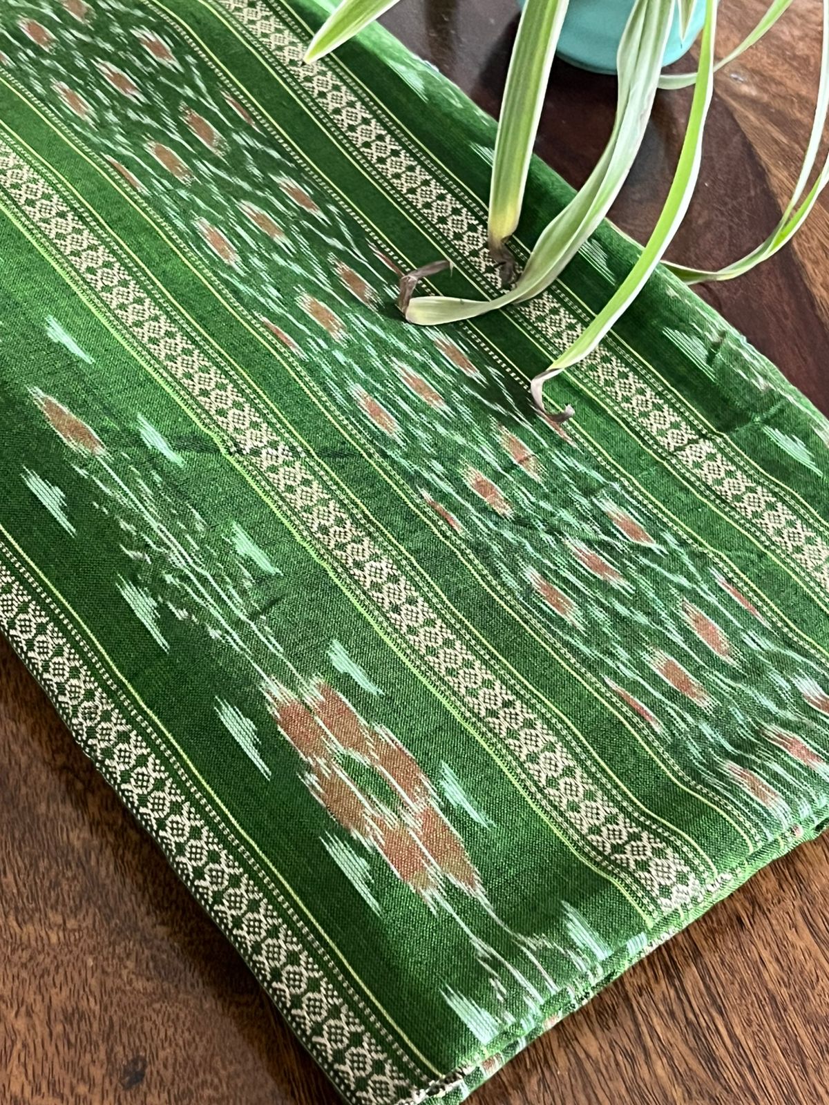 Pure cotton Handwoven Sambhalpuri Kurta - Green