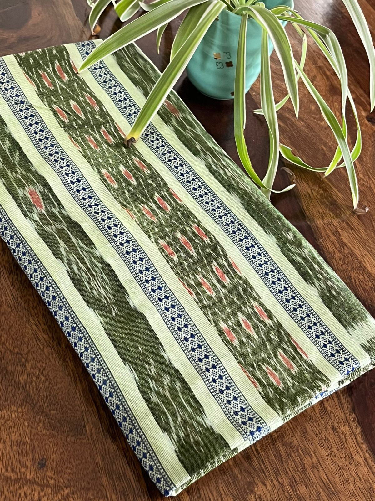 Pure cotton Handwoven Sambhalpuri Kurta - Green