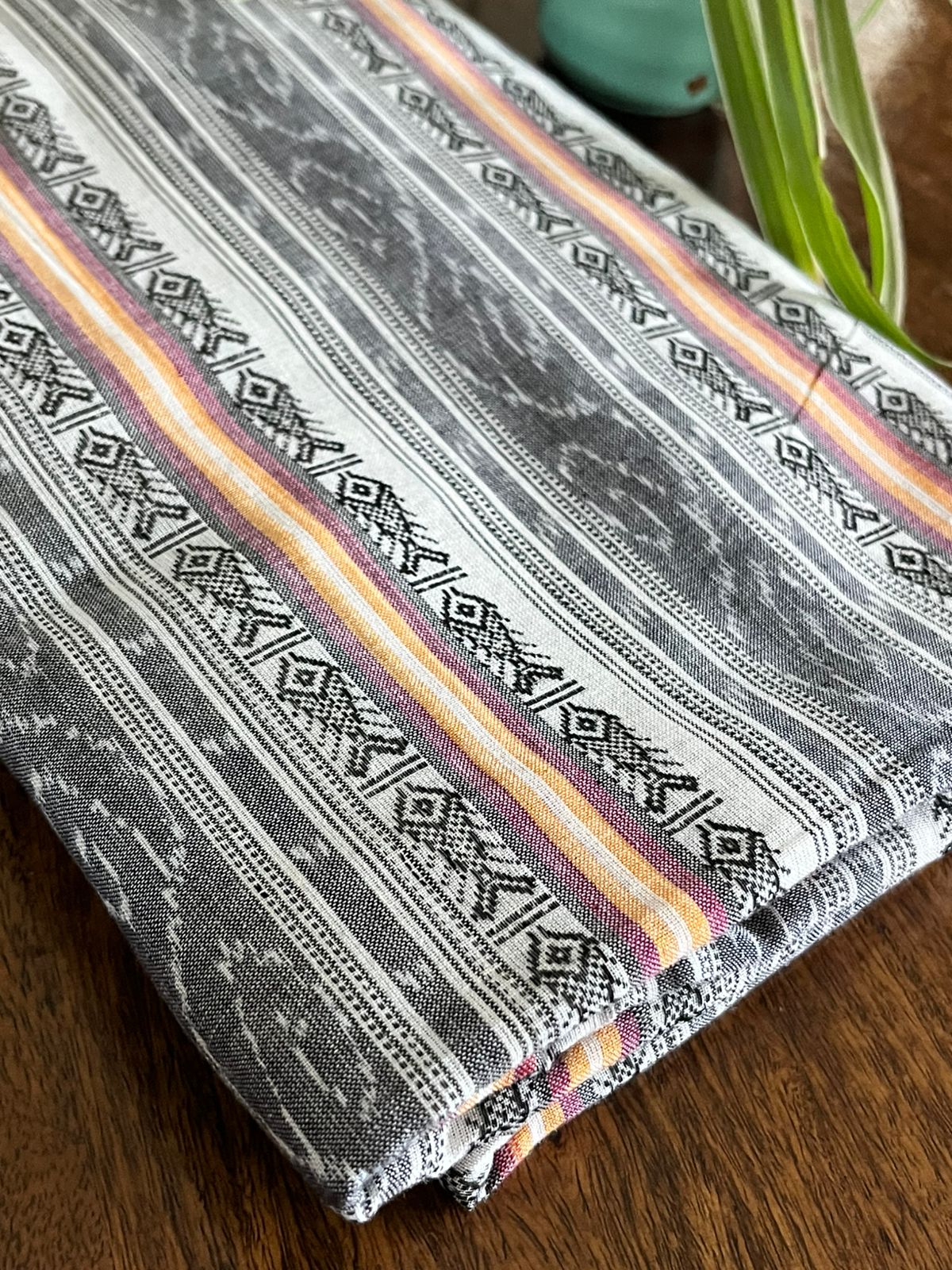 Pure cotton Handwoven Sambhalpuri Kurta - Grey Fish Design