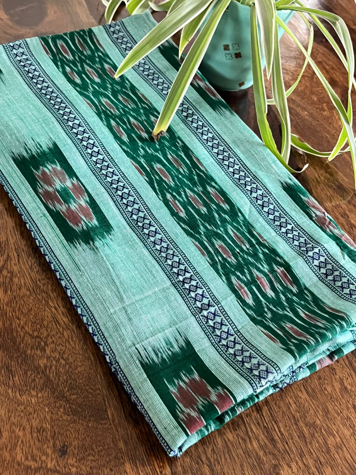 Pure cotton Handwoven Sambhalpuri Kurta - Sea Green