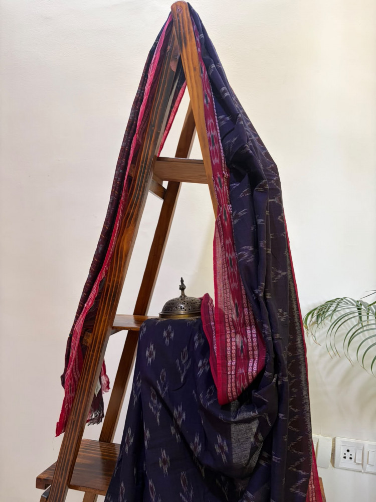 Image of Sambhalpuri Multicolour Pure Cotton Handwoven Saree
