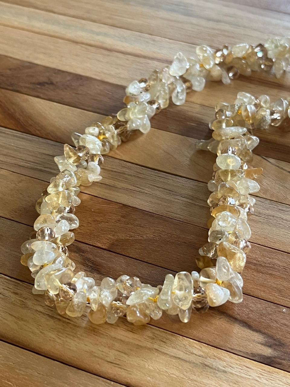 Semi Precious and natural stones Neckpiece - Amber
