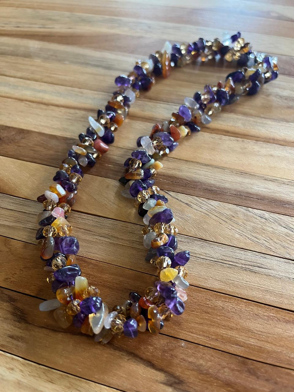 Semi Precious and natural stones Neckpiece - Multicolour