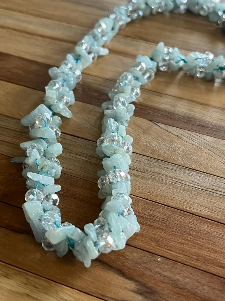 Image of Semi Precious and natural stones Neckpiece - Ice Blue