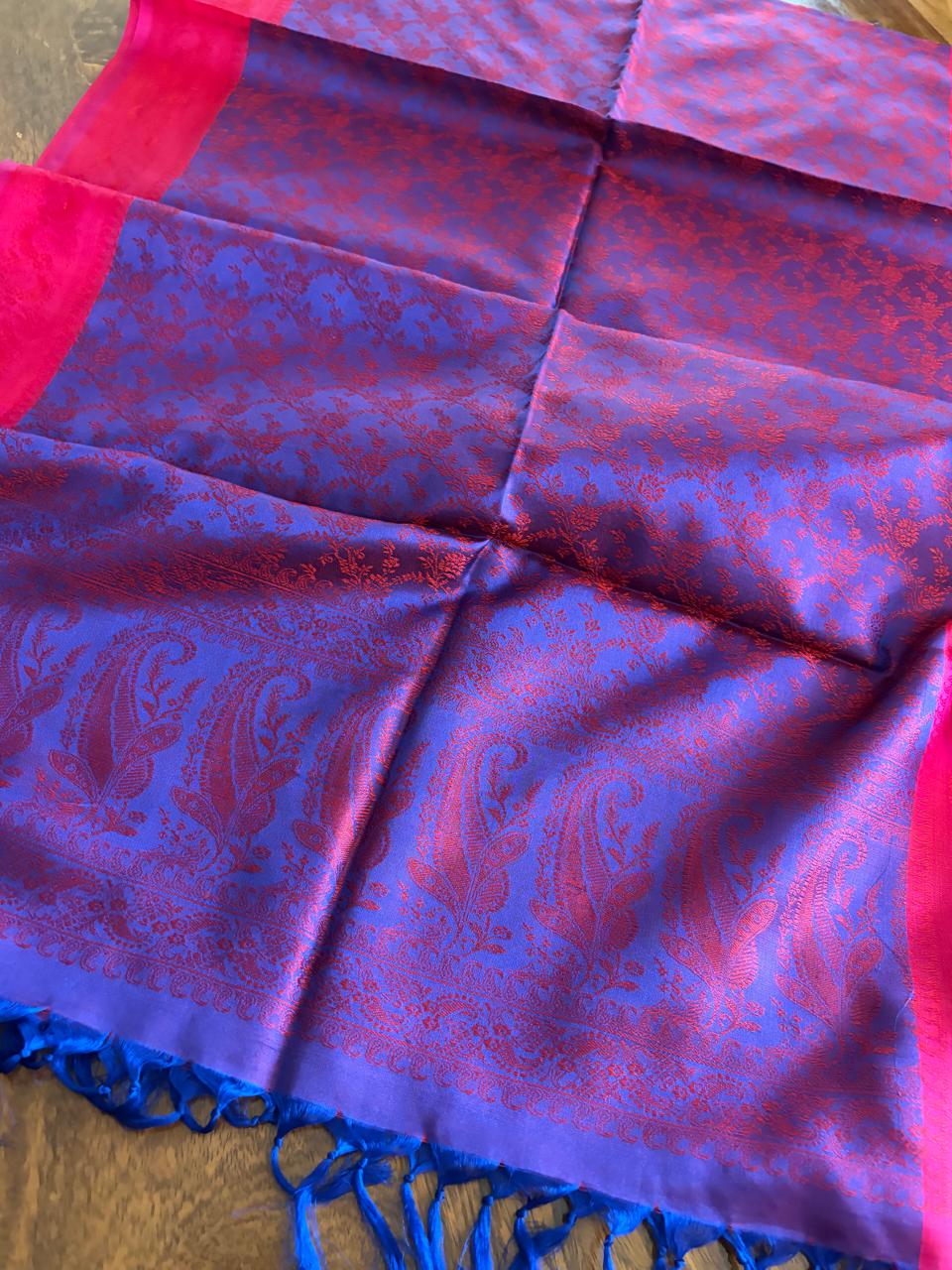 Soft Banarasi Pure Silk Festive Stole with Woven Motifs