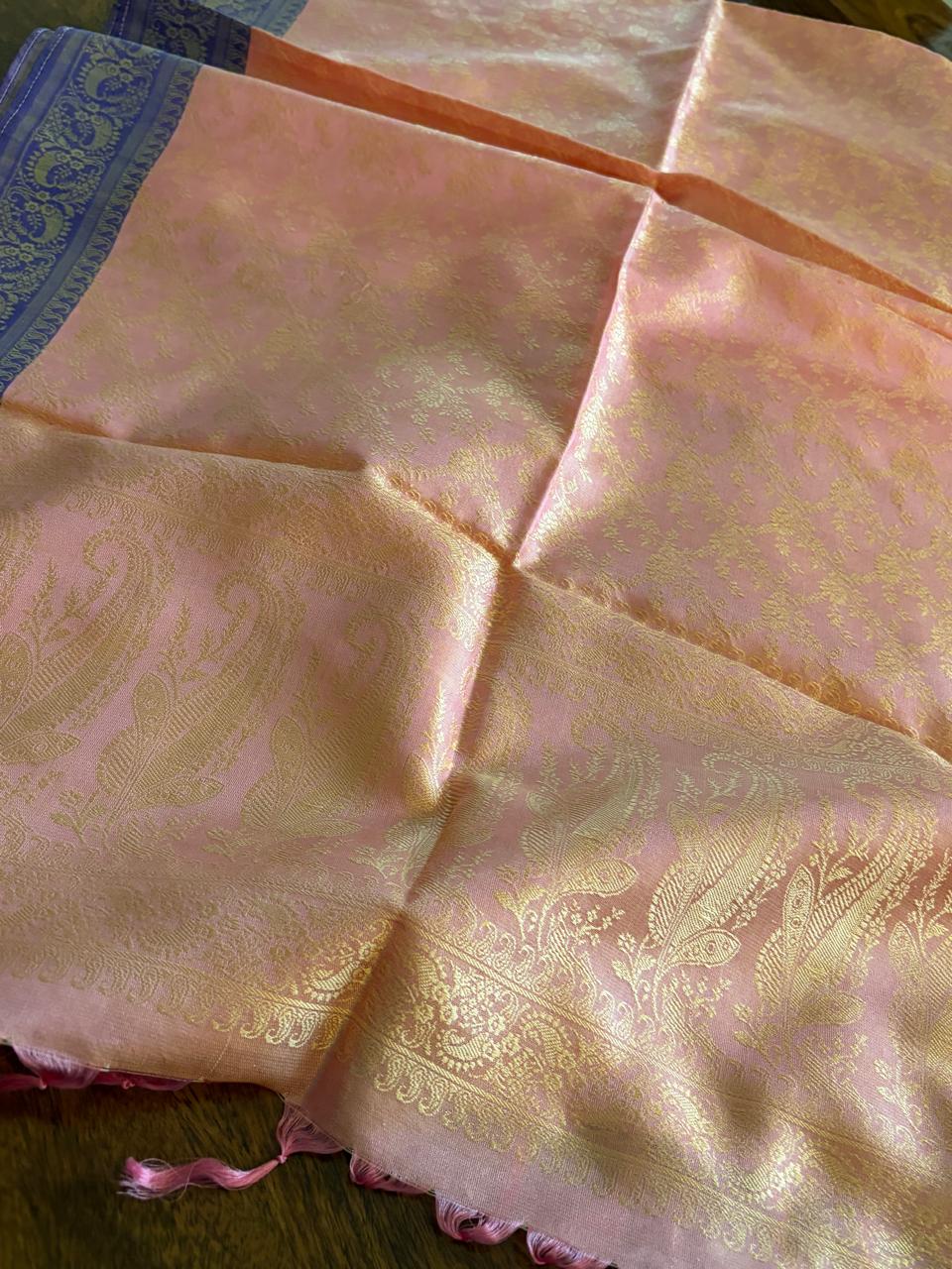 Soft Banarasi Pure Silk Festive Stole with Woven Motifs