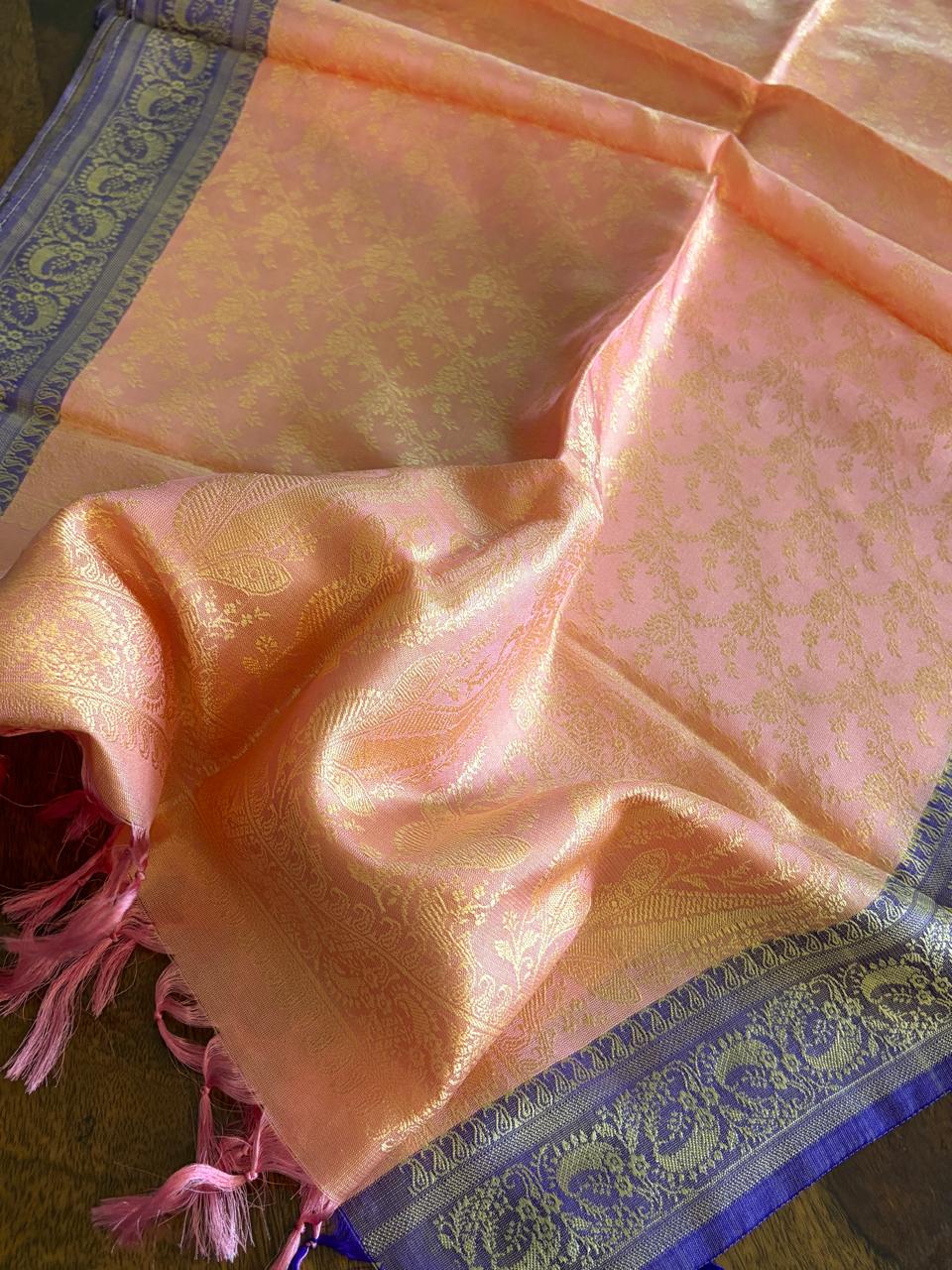 Soft Banarasi Pure Silk Festive Stole with Woven Motifs
