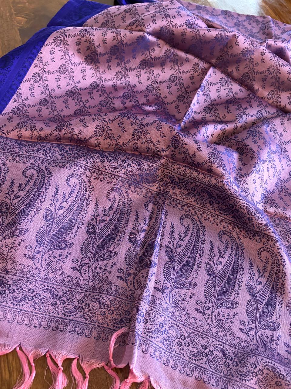 Soft Banarasi Pure Silk Festive Stole with Woven Motifs