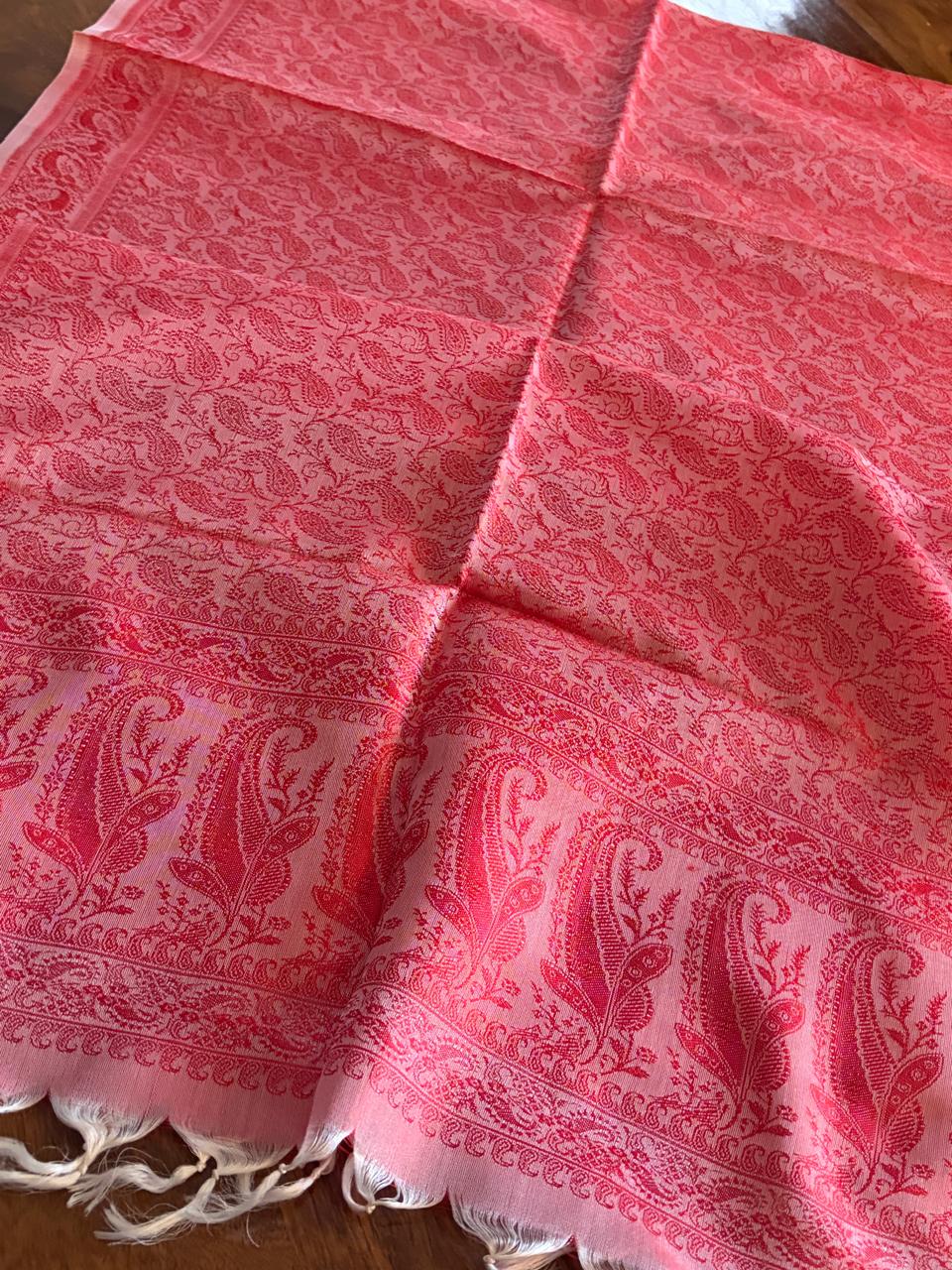 Soft Banarasi Pure Silk Festive Stole with Woven Motifs