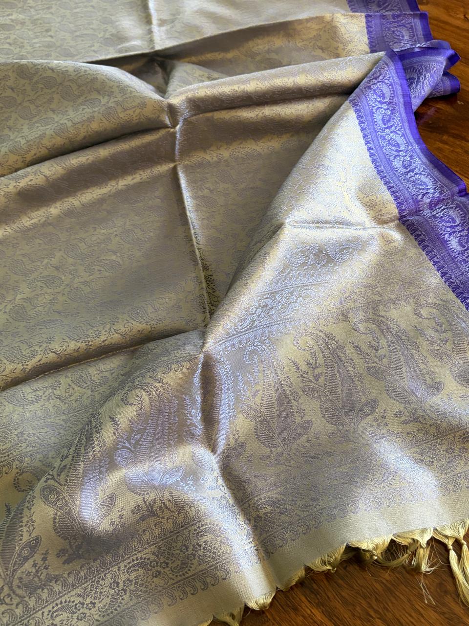 Soft Banarasi Pure Silk Festive Stole with Woven Motifs