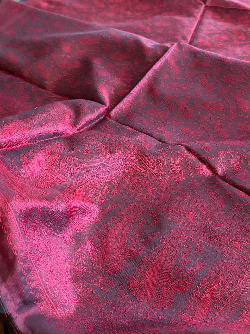 Soft Banarasi Pure Silk Festive Stole with Woven Motifs