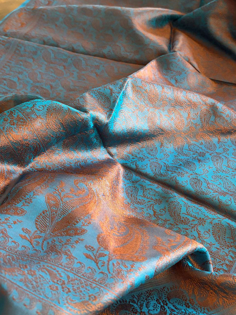 Soft Banarasi Pure Silk Festive Stole with Woven Motifs